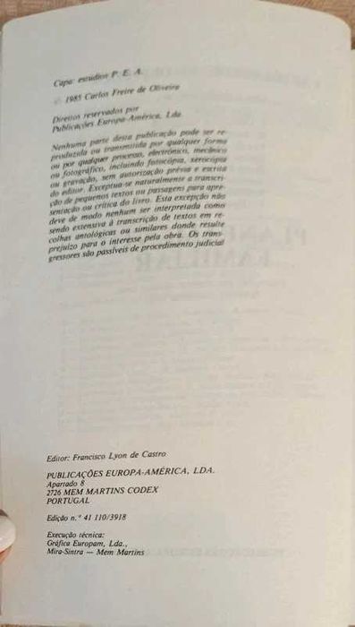 Planeamento familiar, Carlos Freire de Oliveira