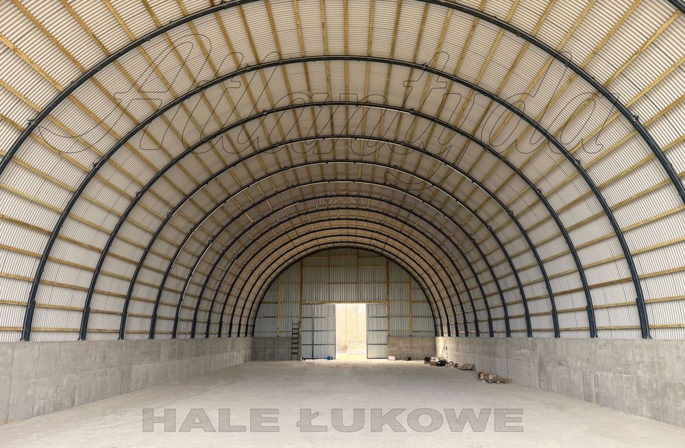 Hala Łukowa Stalowa rolnicza przęsło wiata konstrukcja 15 x 30 x 7,5 m