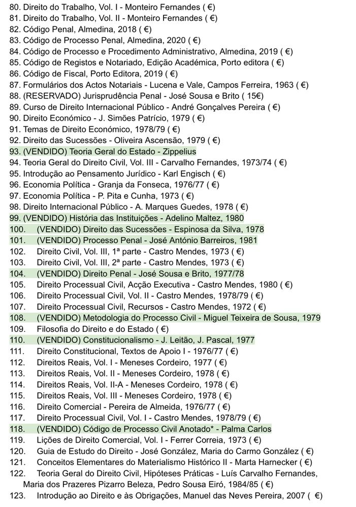 100 + Manuais de Direito