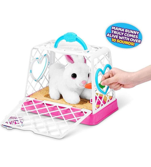 Інтерактивний набір Pets Alive Mama Bunny & Baby Surprise, м'яка іграш