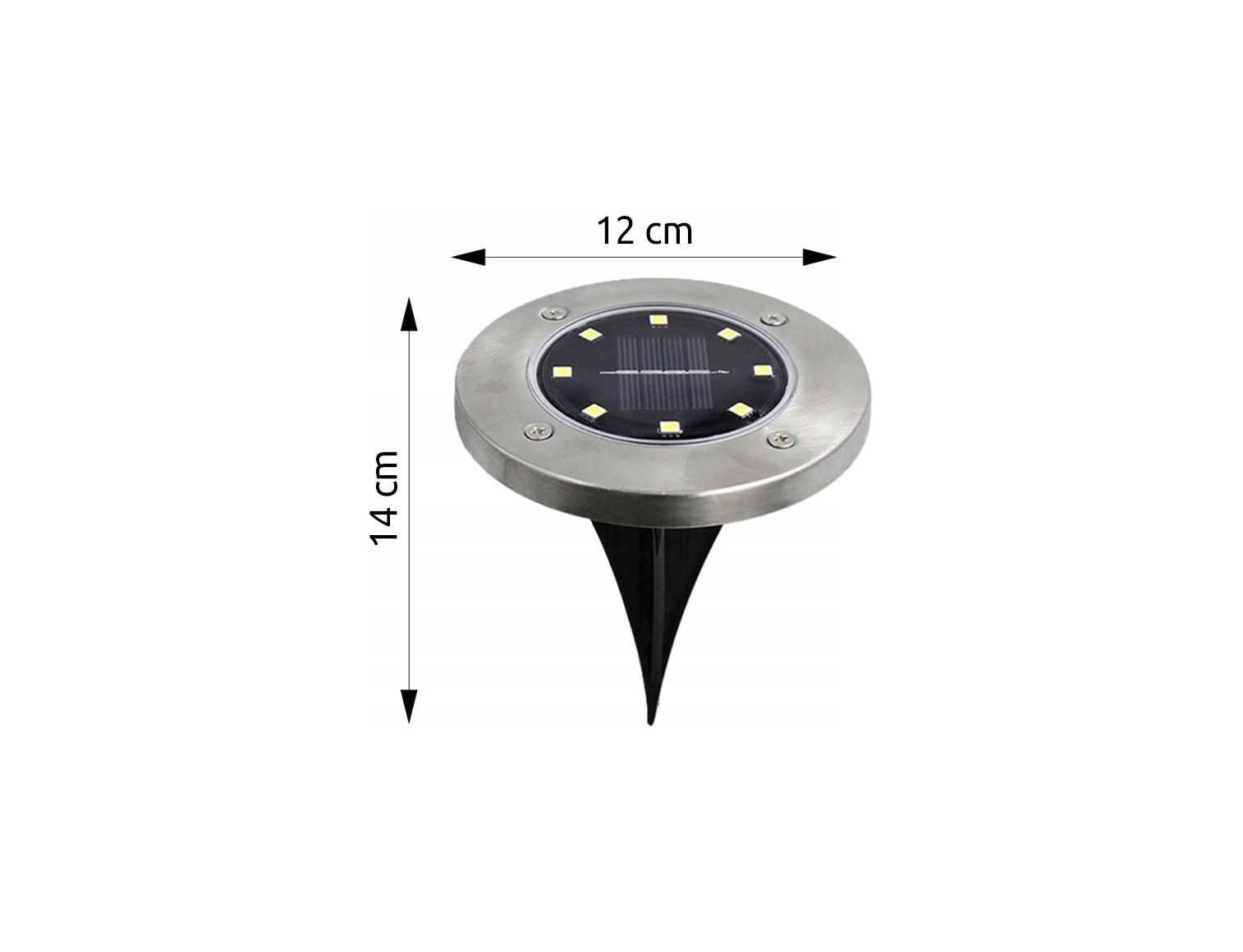 Lampa solarna ogrodowa wbijana LED 12 sztuk