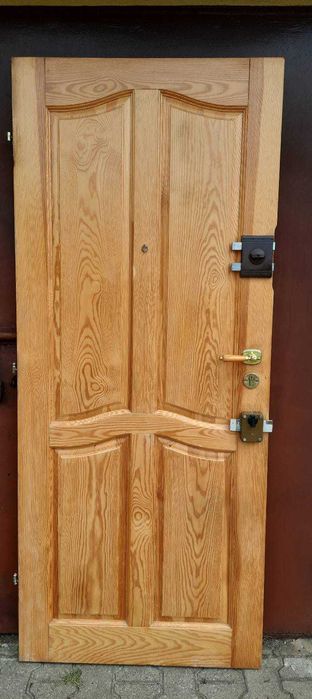 Drzwi drewniane zewnętrzne lewe bez futryny