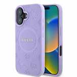 Etui Guess do iPhone 16 MagSafe Hardcase Saffiano Peony Logo Violet