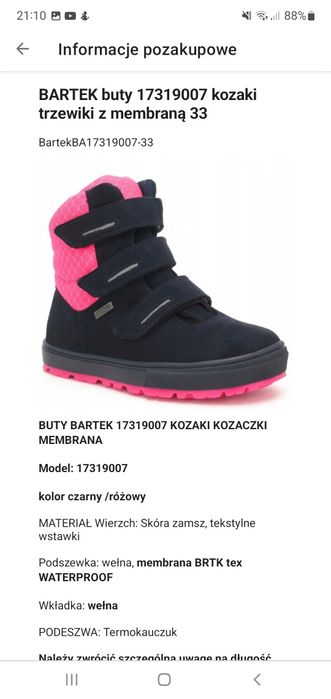 Bartek buty zimowe, membrana, kozaki, śniegowce jak nowe