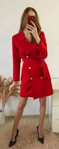 Sukienka marynarkowa czerwona Natally Fashion