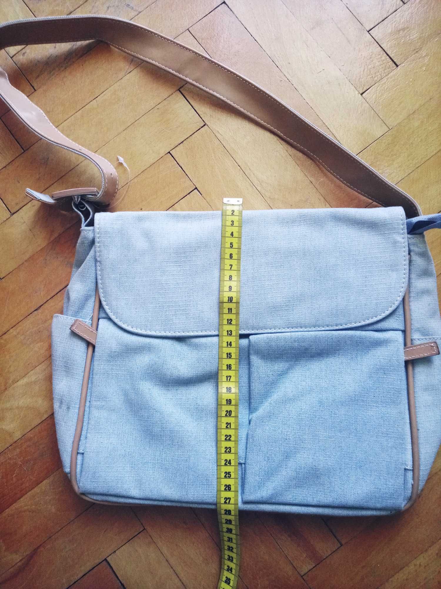 Torba listonoszka, denim, nowa