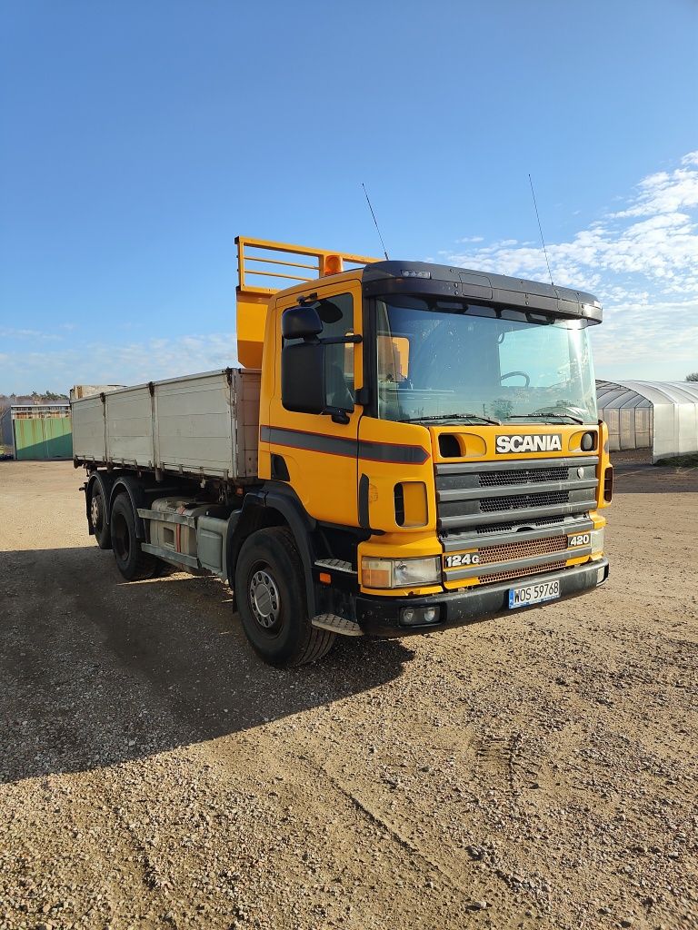 SCANIA P124 hydro burta 3 stronny  WYWROT 6X2 2000 ROK