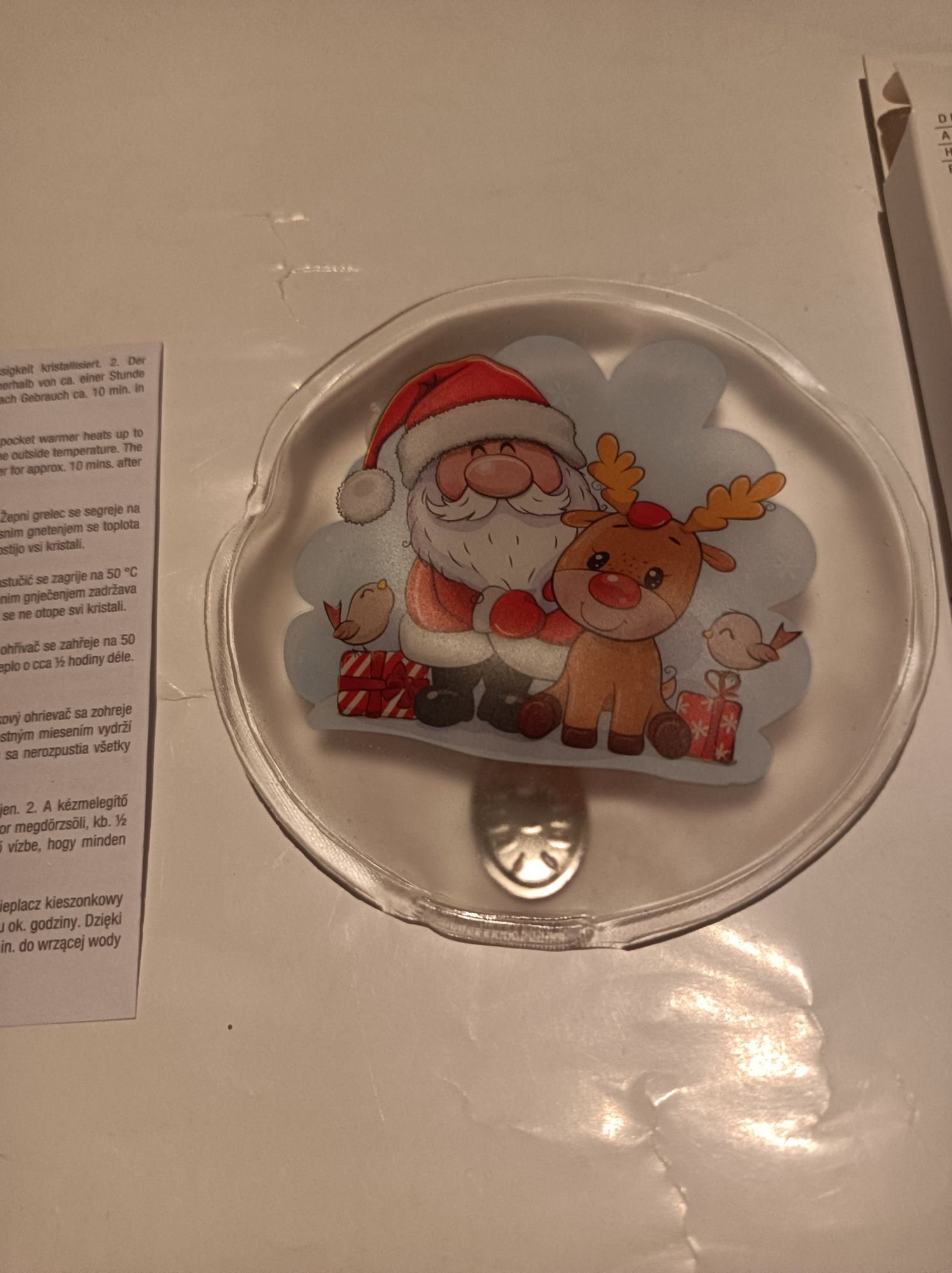 Kieszonkowy ogrzewacz Mikołaj i renifer nowy