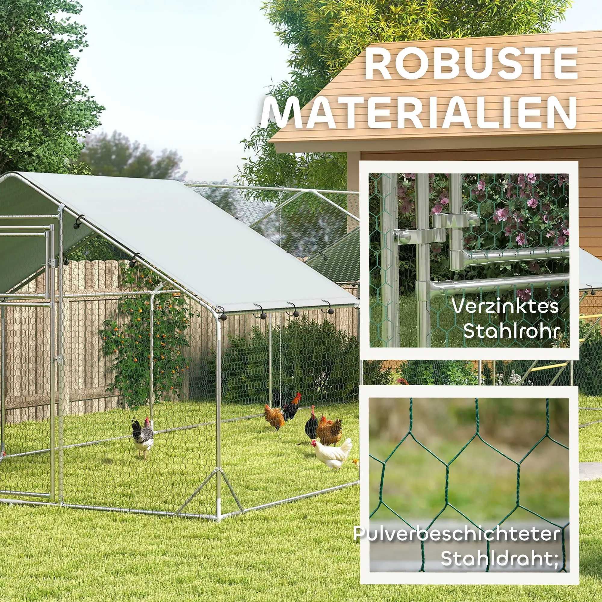Kurnik Wybieg dla Kur XXL 3x8m 24m2 24-30 kur OCYNKOWANY MOCNY Woliera