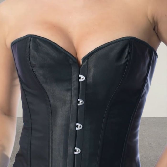 Корсет чорний сатиновий