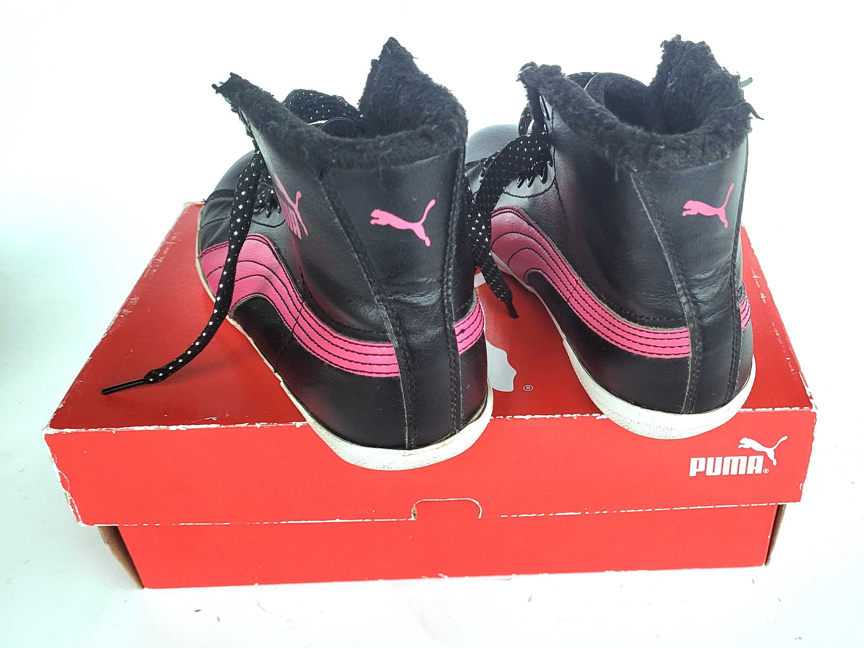 Buty trzewiki sportowe dziewczęce PUMA czarno - różowe rozmiar 37,5