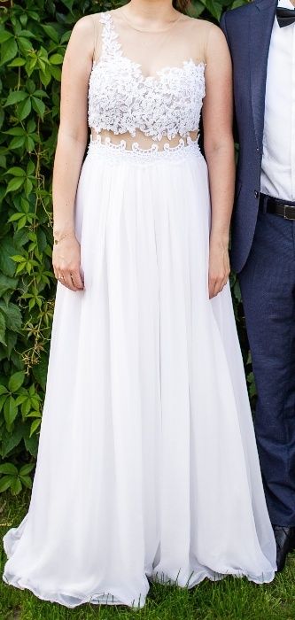 Jedwabna Suknia Ślubna - Koronka