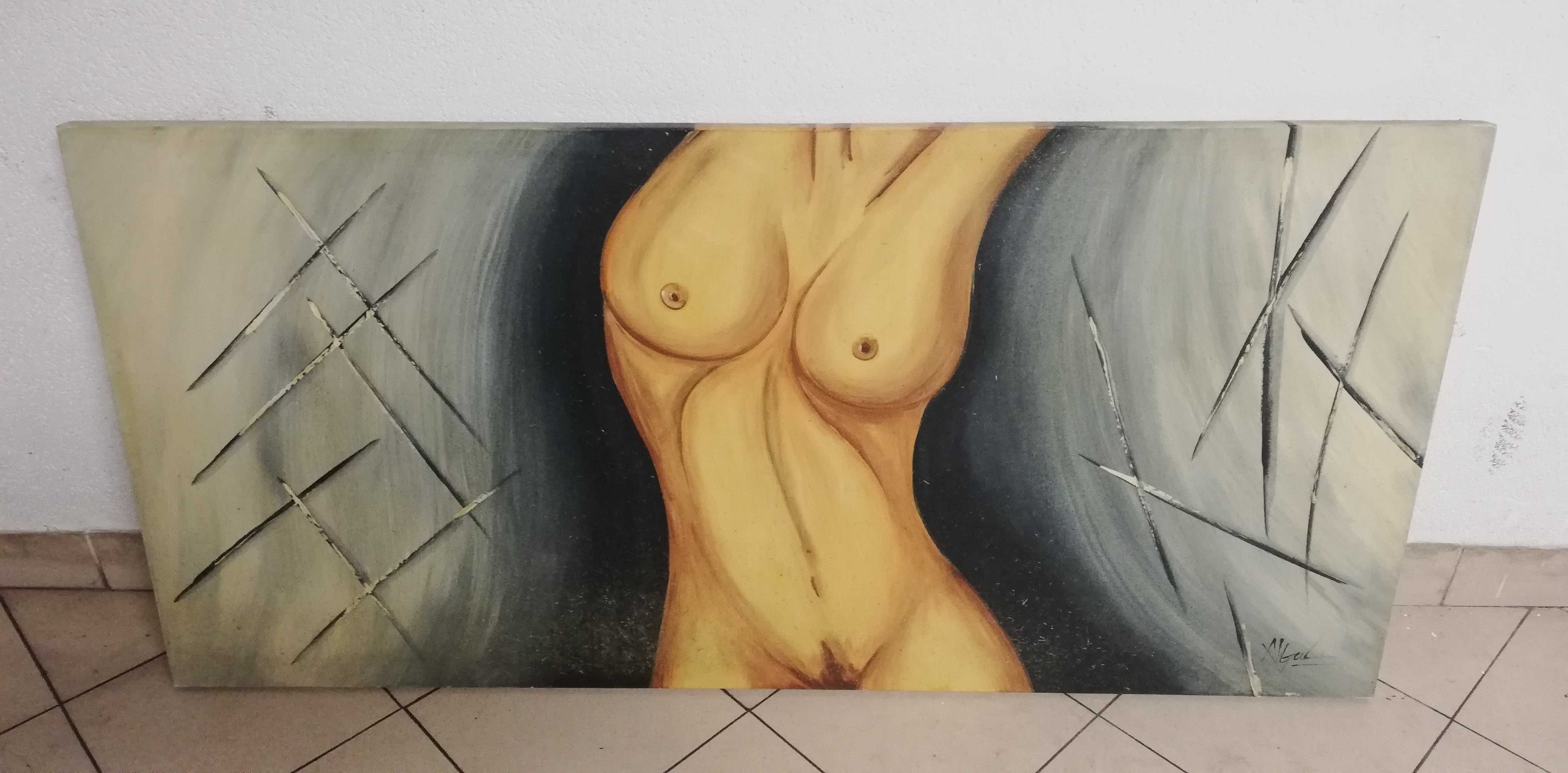 Tela quadro mulher nua 150x70cm