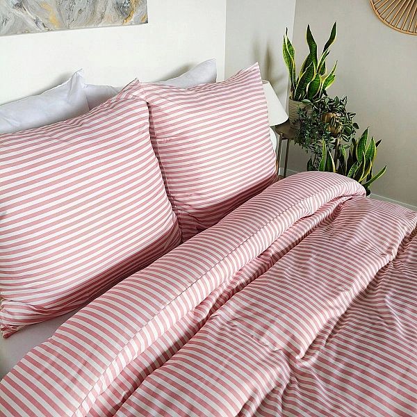 Pościel 220x200 MIKROFIBRA poszewki 70x80 KOMPLET Eusebia Home W PASY