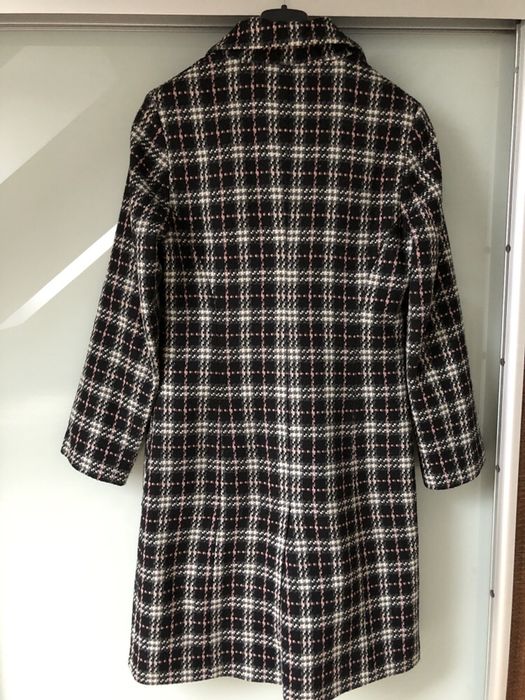 Autograf płaszcz w kratę z wełną rozm. 38, M