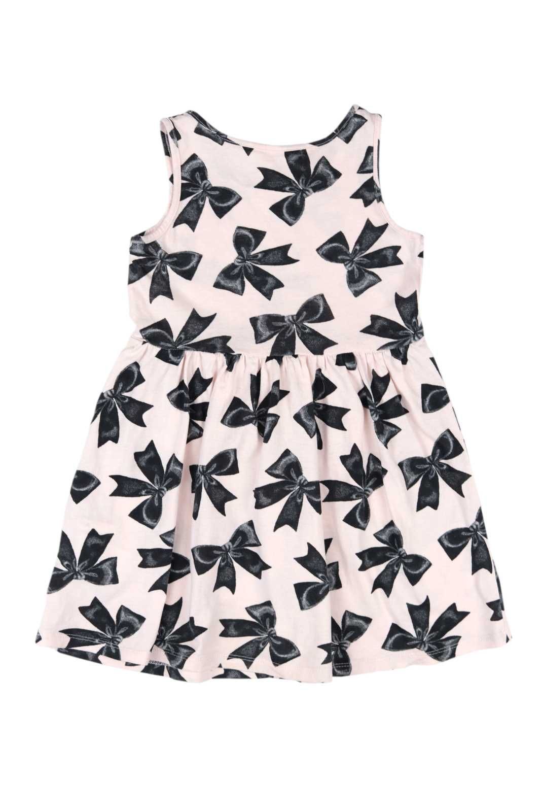 H&M sukienka pudrowy róż wzór kokardki 98/104