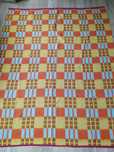 Koc PRL peerelowski vintage retro kratka krata 150x190