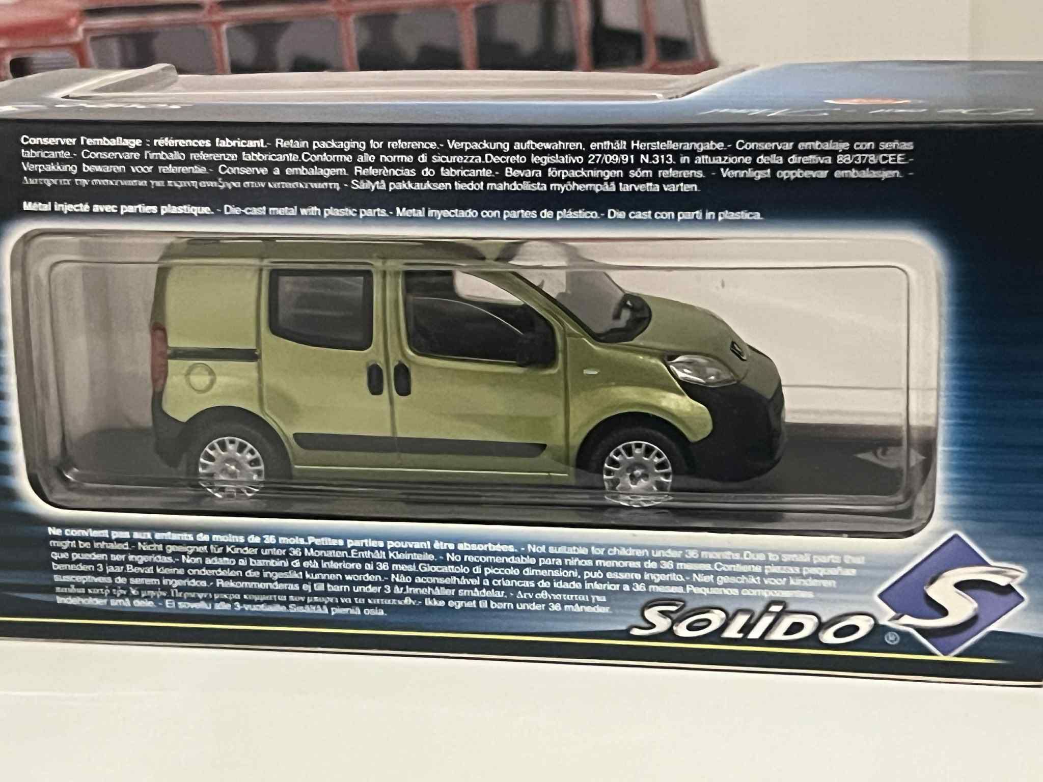 Peugeot Bipper Zielony 1:43 Solido Model Kolekcjonerski