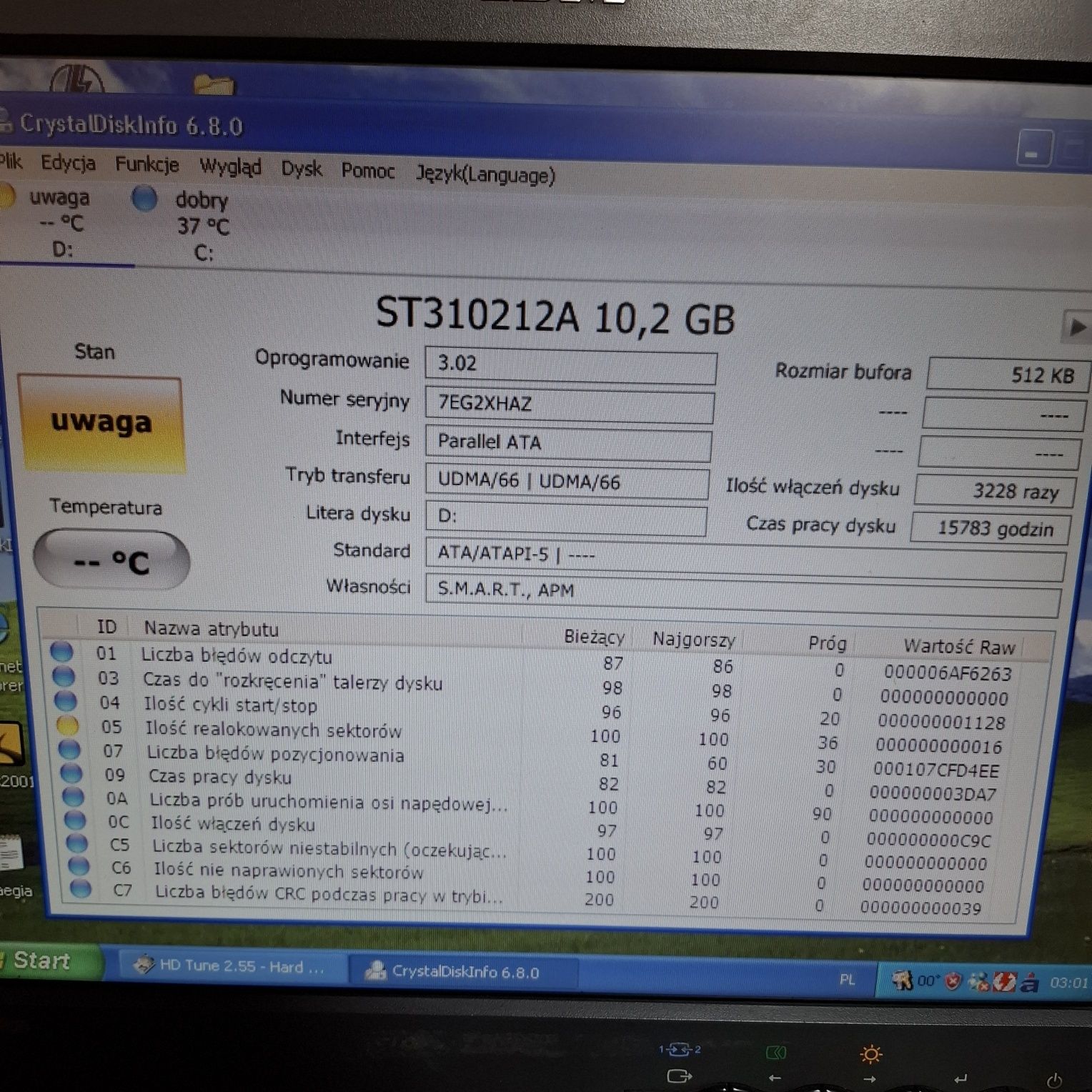 Dysk HDD 3.5" SEAGATE ST310212A 10.2gb IDE/ATA ADAX Sticker retro