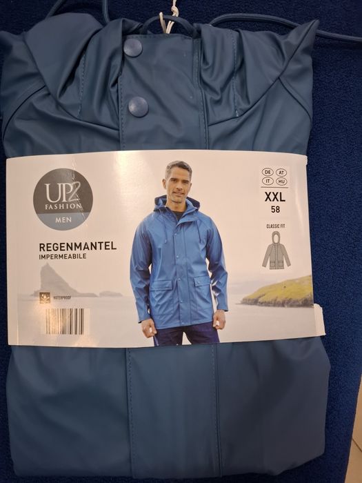 Мужской плащ UP 2 FASHION MEN, серый, XXL