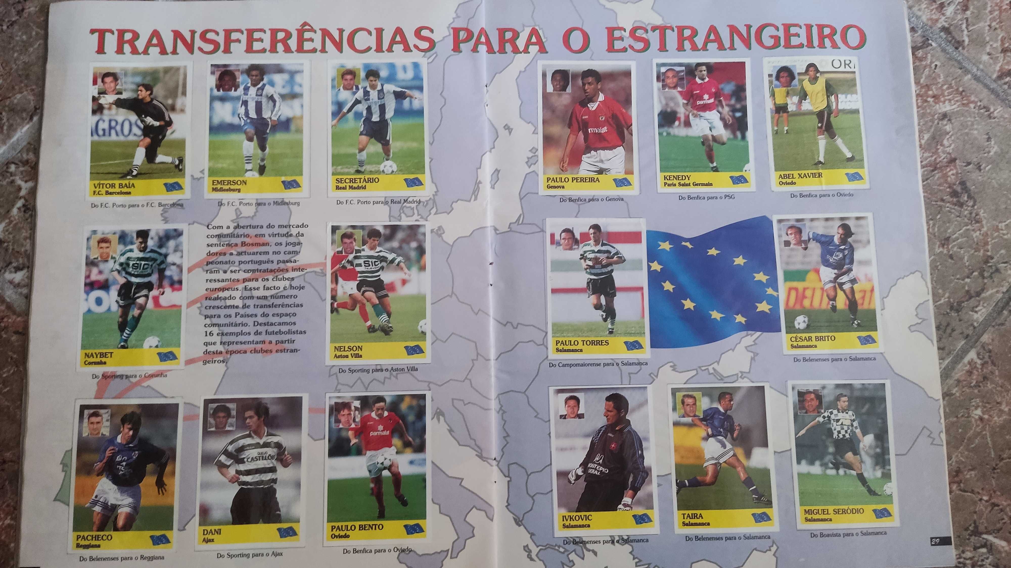 Caderneta cromos futebol época 96/97 Panini