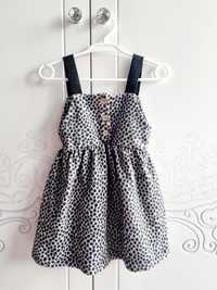 Sukienka na szelkach Zara roz 98cm