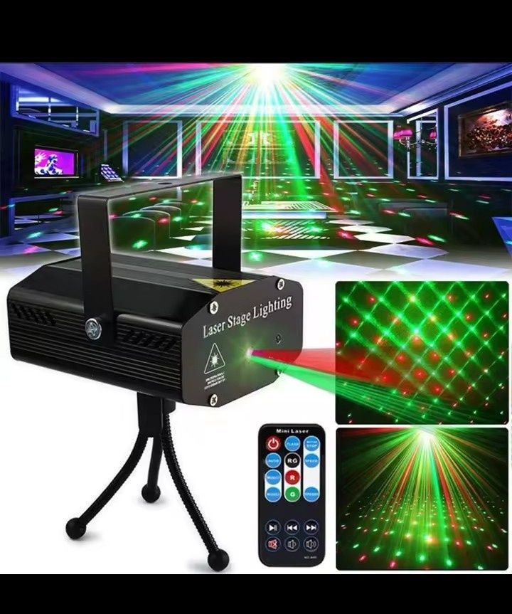 Projektor dyskotekowy kolorofon RGB. Niebieski. Zasilanie sieciowe.