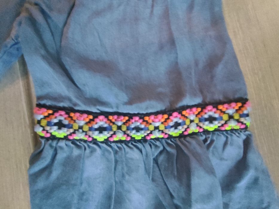 Boho cienki jeans bluzka