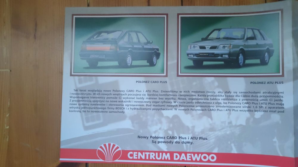 Prospekt samochodowy Daewoo z 07/1997 roku  stan kolekcjonerski