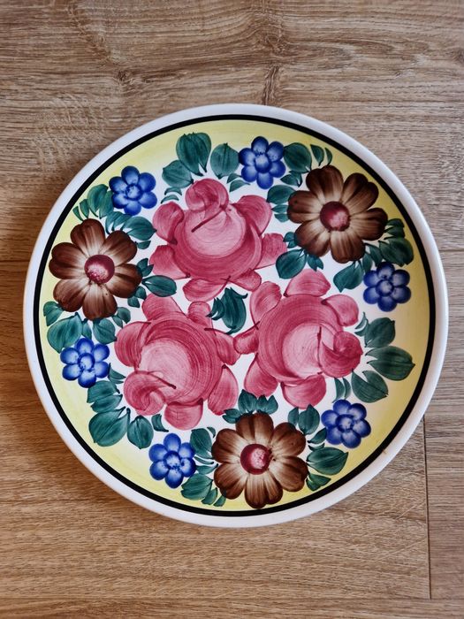 Talerz Fajans malowany Koło Dopierała