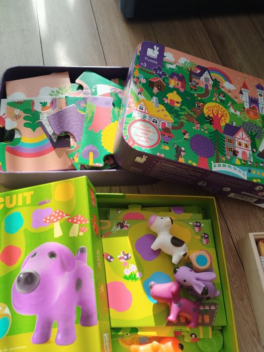 Puzzle, gra, drewniana układanka misiu, na dwa latka wzwyż