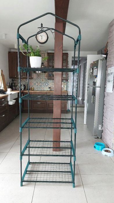 Szklarnia ogrodwa balkonowa tunel foliowy duży z pułkami 5 poziomów