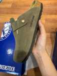 Ciemnozielone chodaki-Birkenstock Boston Soft Footbed Suede Roz.41