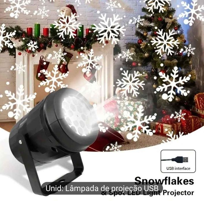Enfeite de Natal / Led Usb / Luz Projeção / Luzes Podem Mudar
