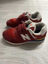 Czerwone buty na rzep z zamszem New Balance