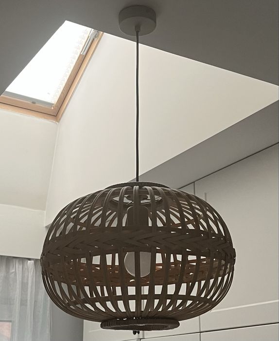 Boho lampa z naturalnego bambusa