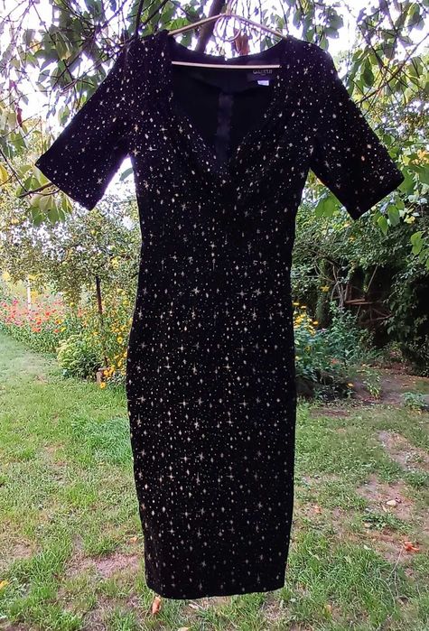 S Collectif sukienka midi dopasowana pin up w gwiazdki astro