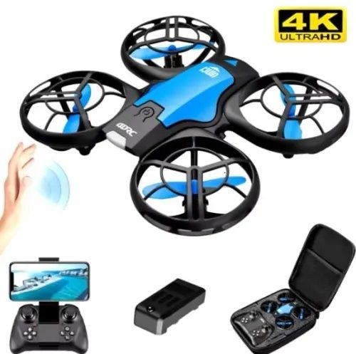 Mini Drone V8, 1080P, azul, 1 bateria