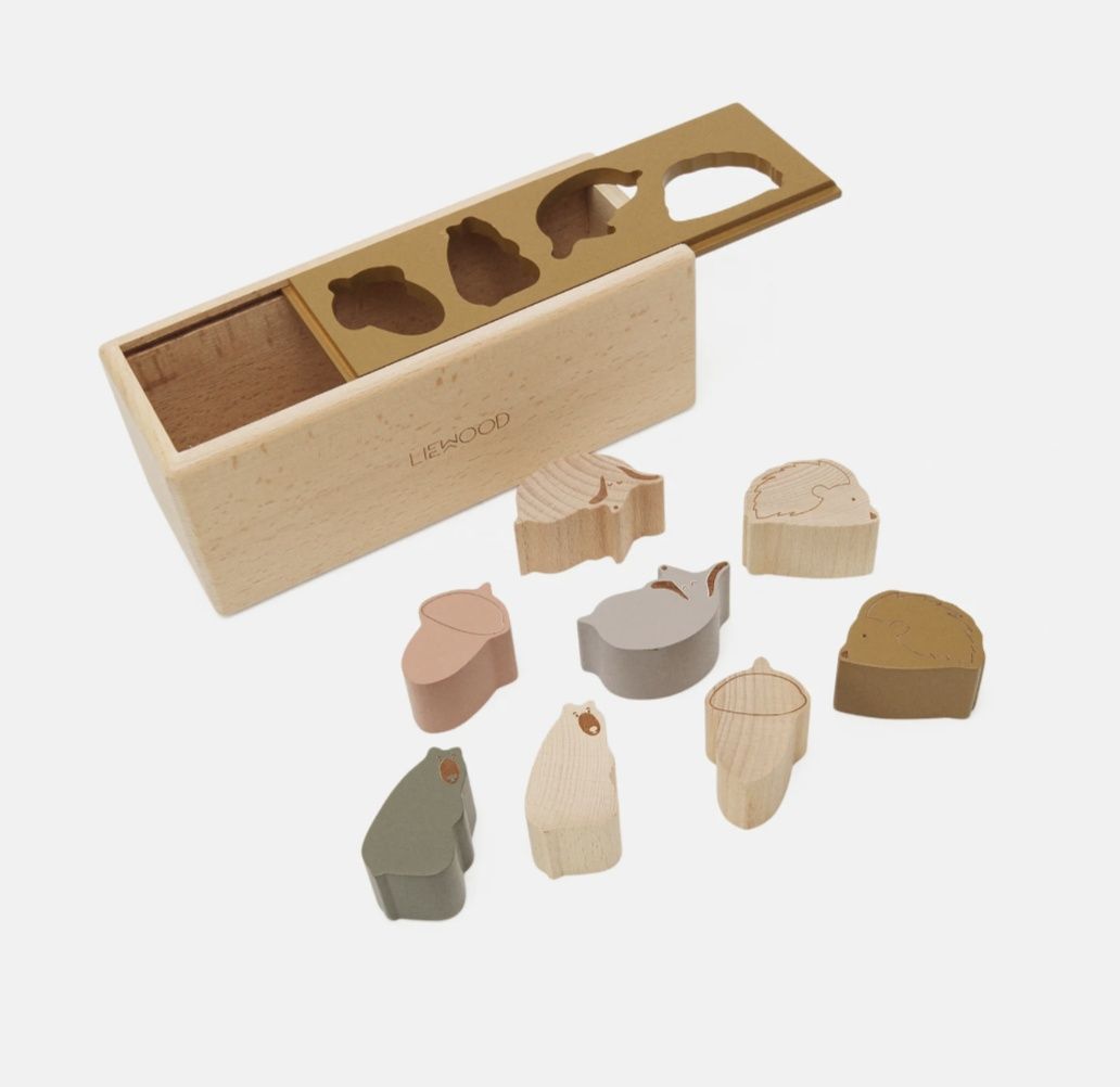 Liewood Midas Puzzle Box Caramel дитячі деревяні пазли сортер тваринки