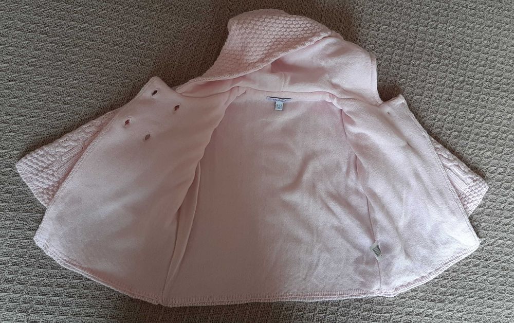 Casaco rosa  6-12 meses- dulces- casaco novo- portes incluídos