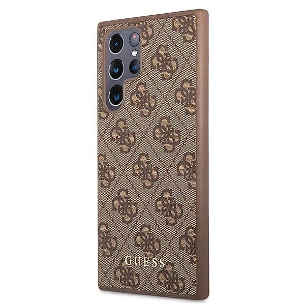 Guess GUHCS22LG4GFBR S22 Ultra S908 brązowy/brown hard case 4G Metal G