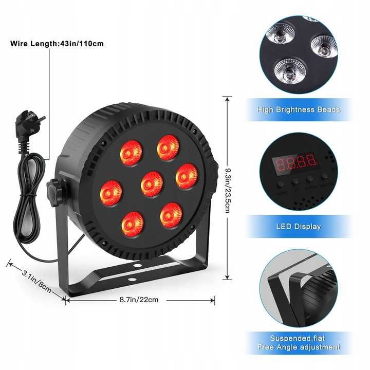 Dyskotekowa lampa sceniczna 12 LED Pilot 48W