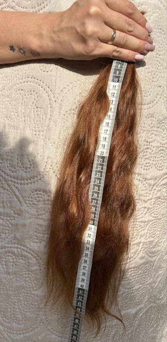 Włosy  polskie -rude/kasztanowe,  70g