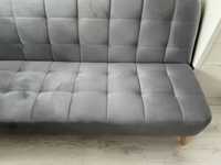 Welurowa szara sofa