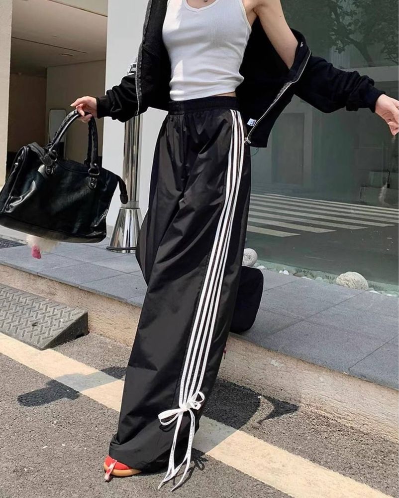Штаны Карго ‼️ с лампасами Женские спортивные широкие брюки