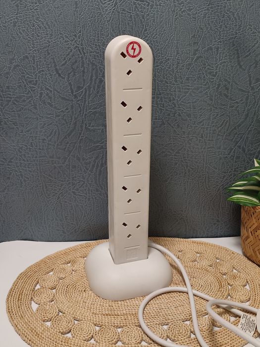 Подовжувач живлення 2 м, 10-канальний, білий, башта/стійка