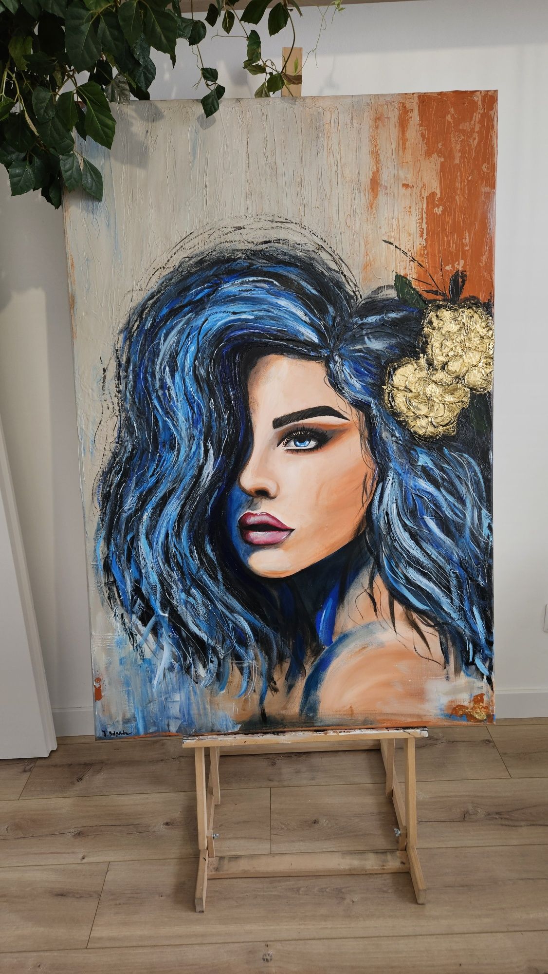 Obraz ręcznie malowany  120x80 kobieta