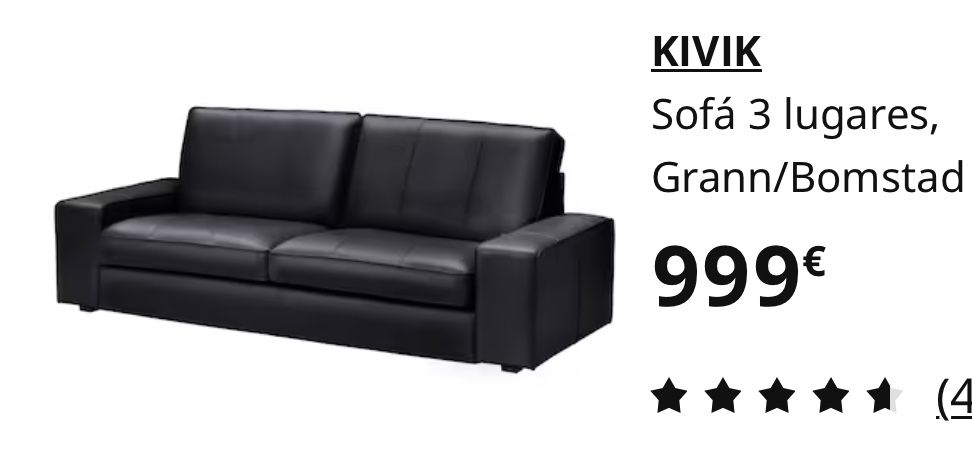 Sofa Kivik pele castanho - Ikea
