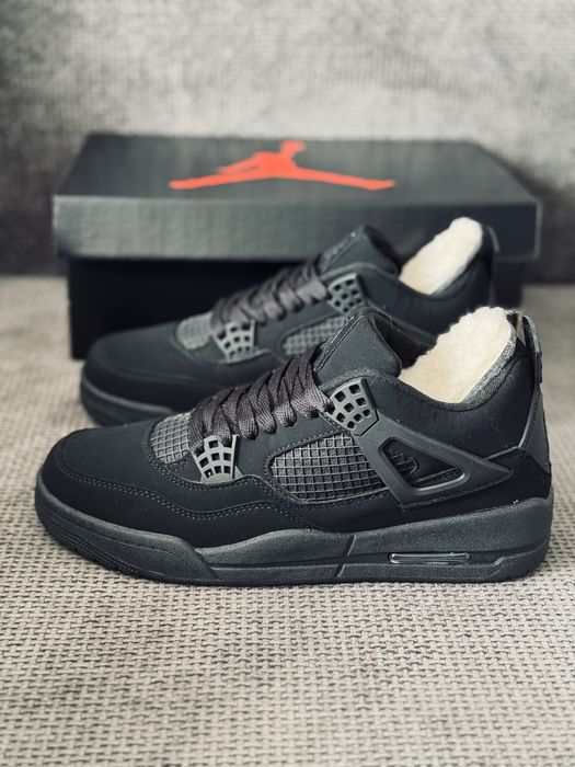 Nike Air Retro Jordan 4 Black Cat winter кросівки зимові Джордан 4