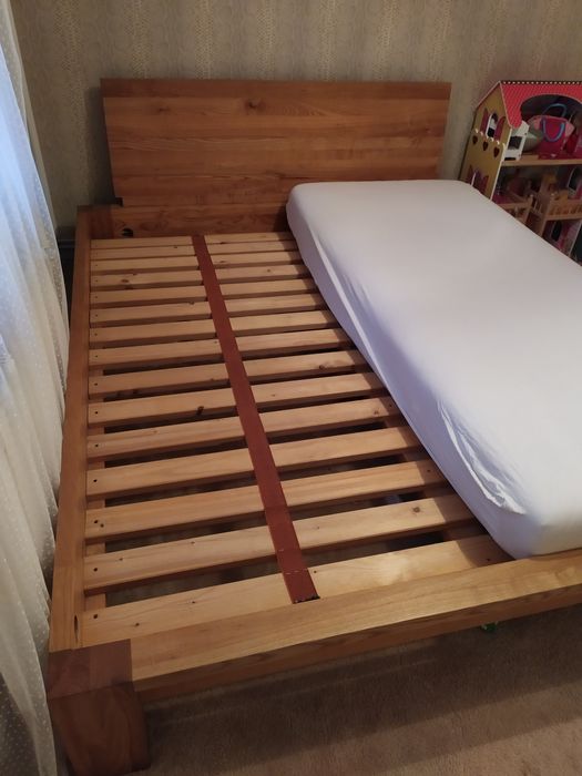 Łóżko Łoże małżeńskie- lity jesion